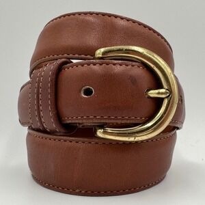 Coach Brown Leather Belt with Gold Buckle